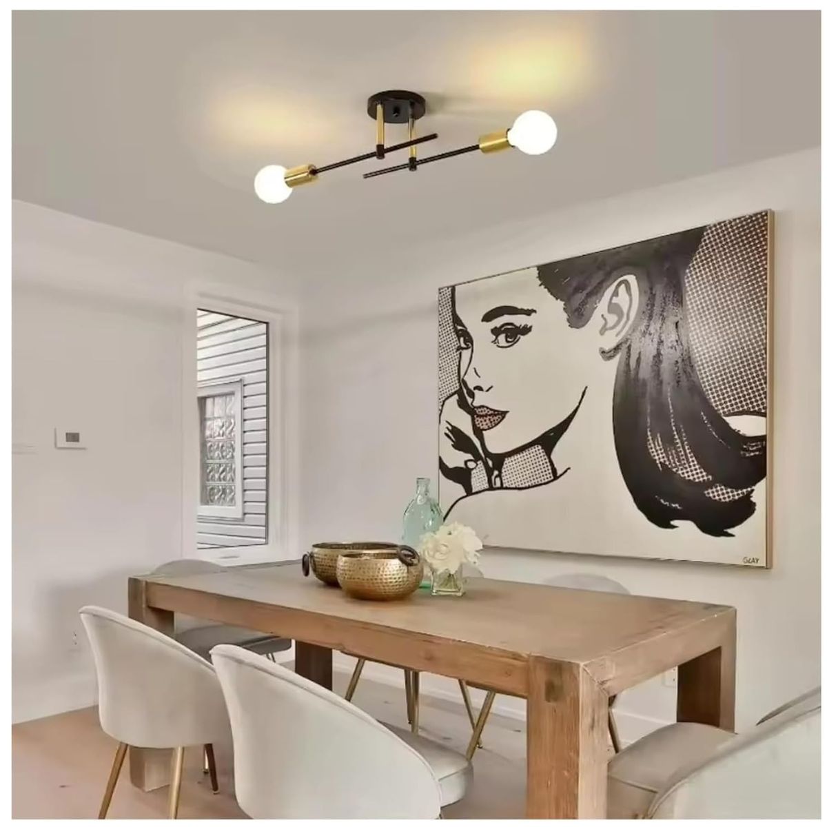 GENERICO - Lámpara de techo moderna de decoración de 2 luces incluye focos