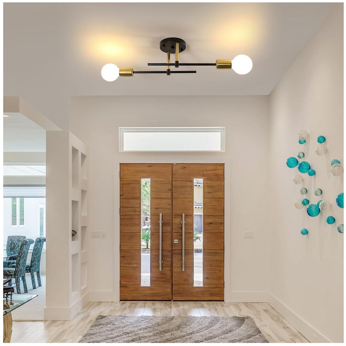 GENERICO - Lámpara de techo moderna de decoración de 2 luces incluye focos