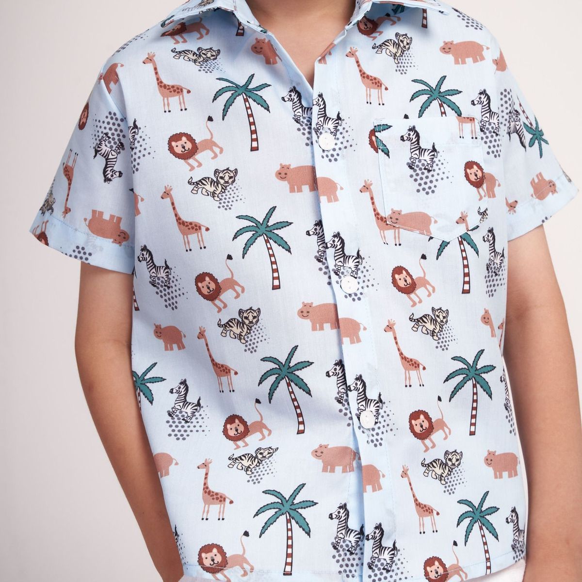 GENERICO - Camisa tropical celeste