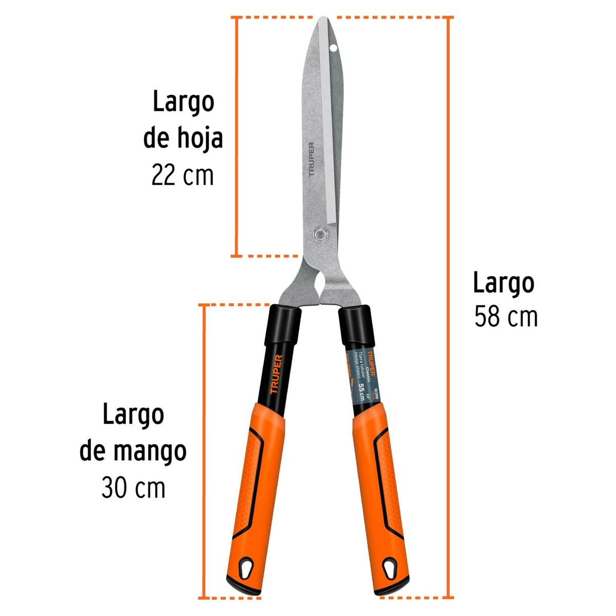 TRUPER - Tijera para poda 58 cm Classic mangos tubulares CONFORT GRIP - Truper