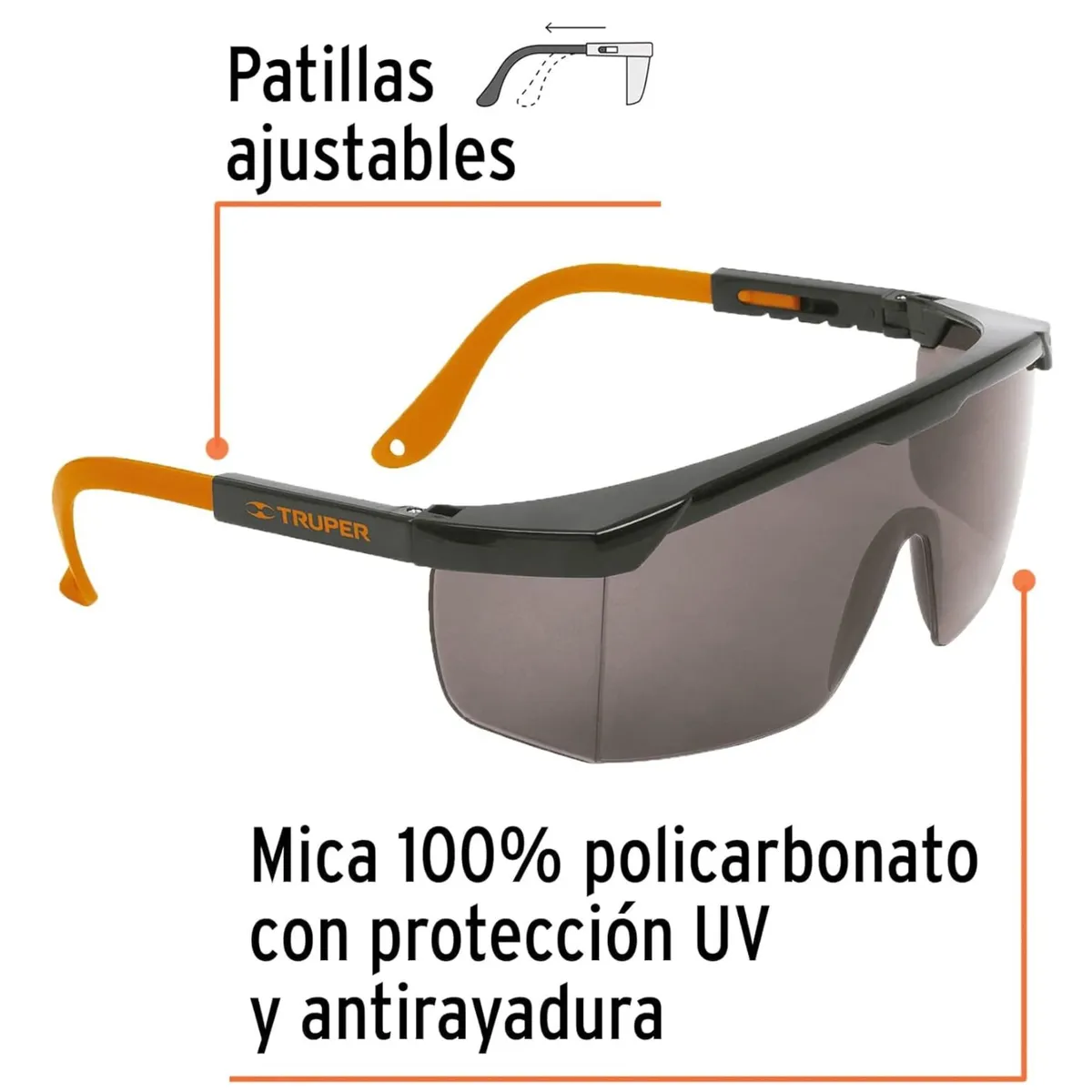 TRUPER - LENTES DE SOL LENTES DE SEGURIDAD AJUSTABLES TRUPER