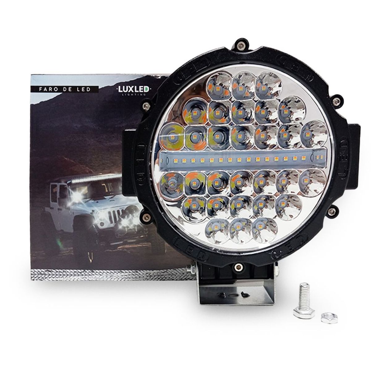 GENERICO - Faro Led Neblinero 135w Luz Blanca y Ámbar 45 Led Metálico
