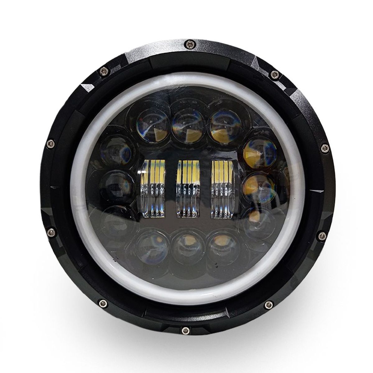 GENERICO - Faro Led Neblinero Luz Blanca Aro Dual 3 Cree Led Metálico