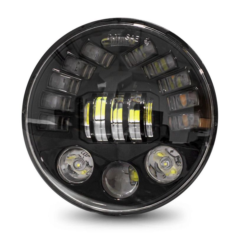 GENERICO - Faro Led 7Pulg Luz Alta y Baja 15 Led Direccionales Ámbar