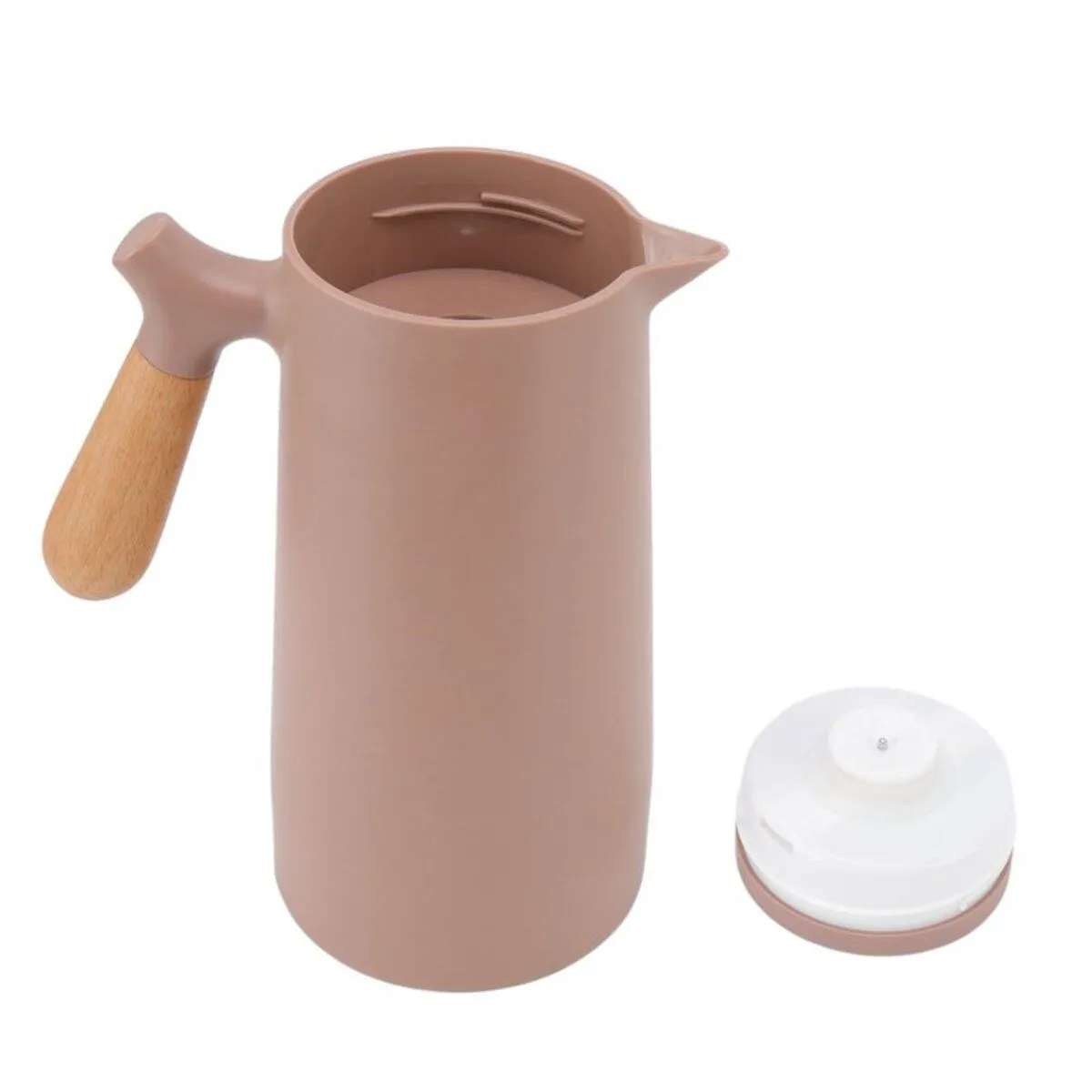 ELMEJORPRECIO - Jarra Termo Estilo Europeo De 1L Con Mango De madera Palo Rosa