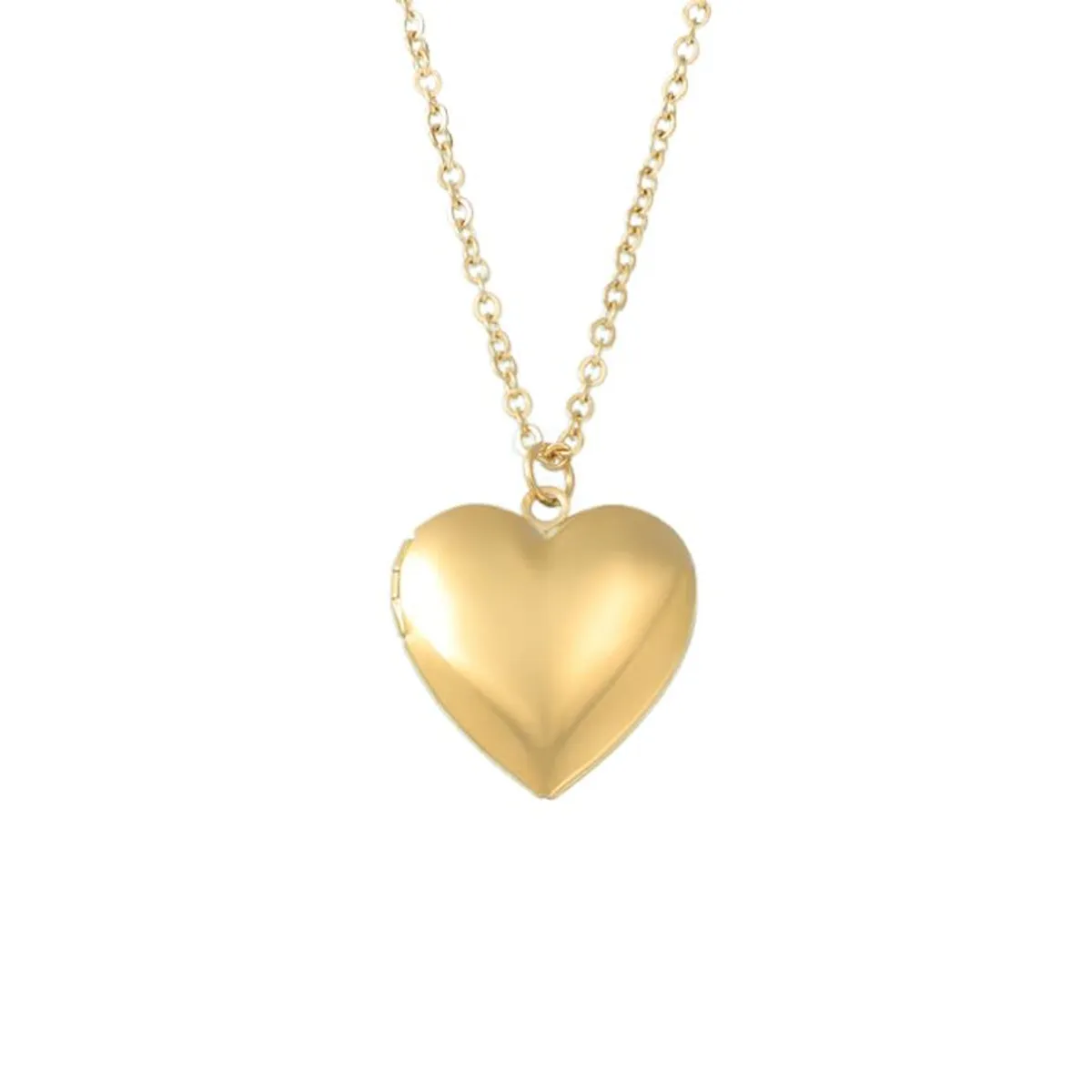 GENERICO - Collar Relicario Corazón Dorado Enchapado en oro 18k