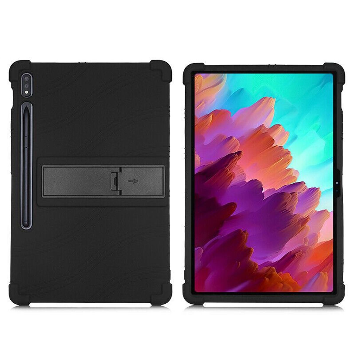 FUNDAANTIGOLPES - Funda Silicona Negro para tablet Samsung Galaxy Tab S7 FE