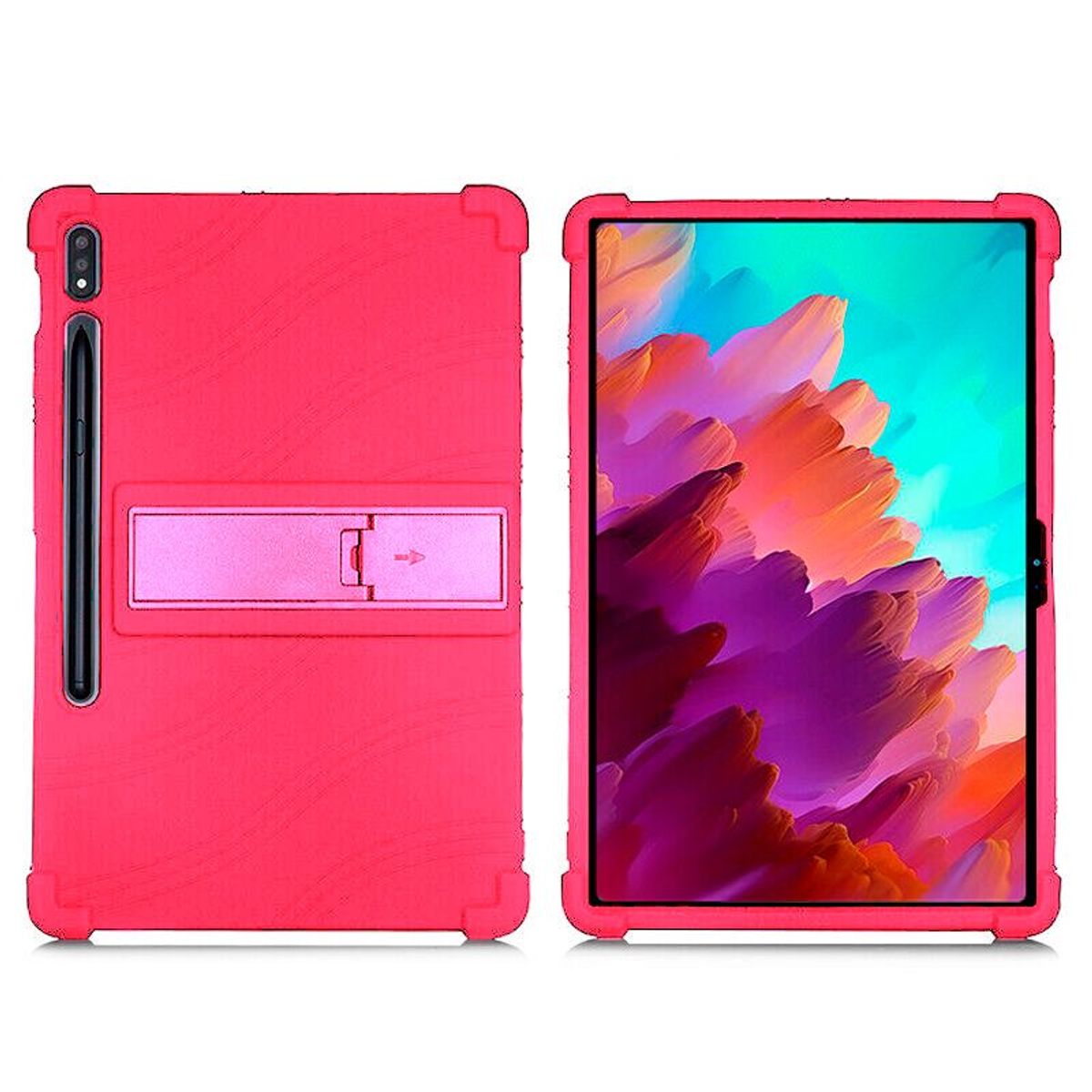 FUNDAANTIGOLPES - Funda Silicona Fucsia para tablet Samsung Galaxy Tab S7 FE