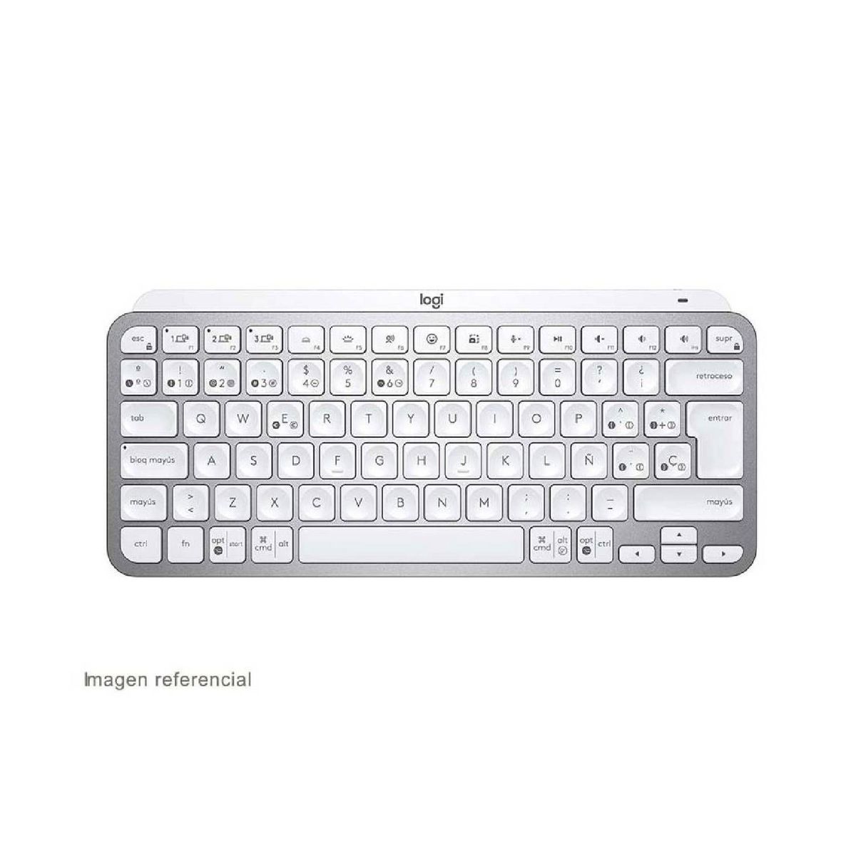 LOGITECH - Teclado Logitech Mx Keys Mini Multi-device BT Iluminado Pale Grey