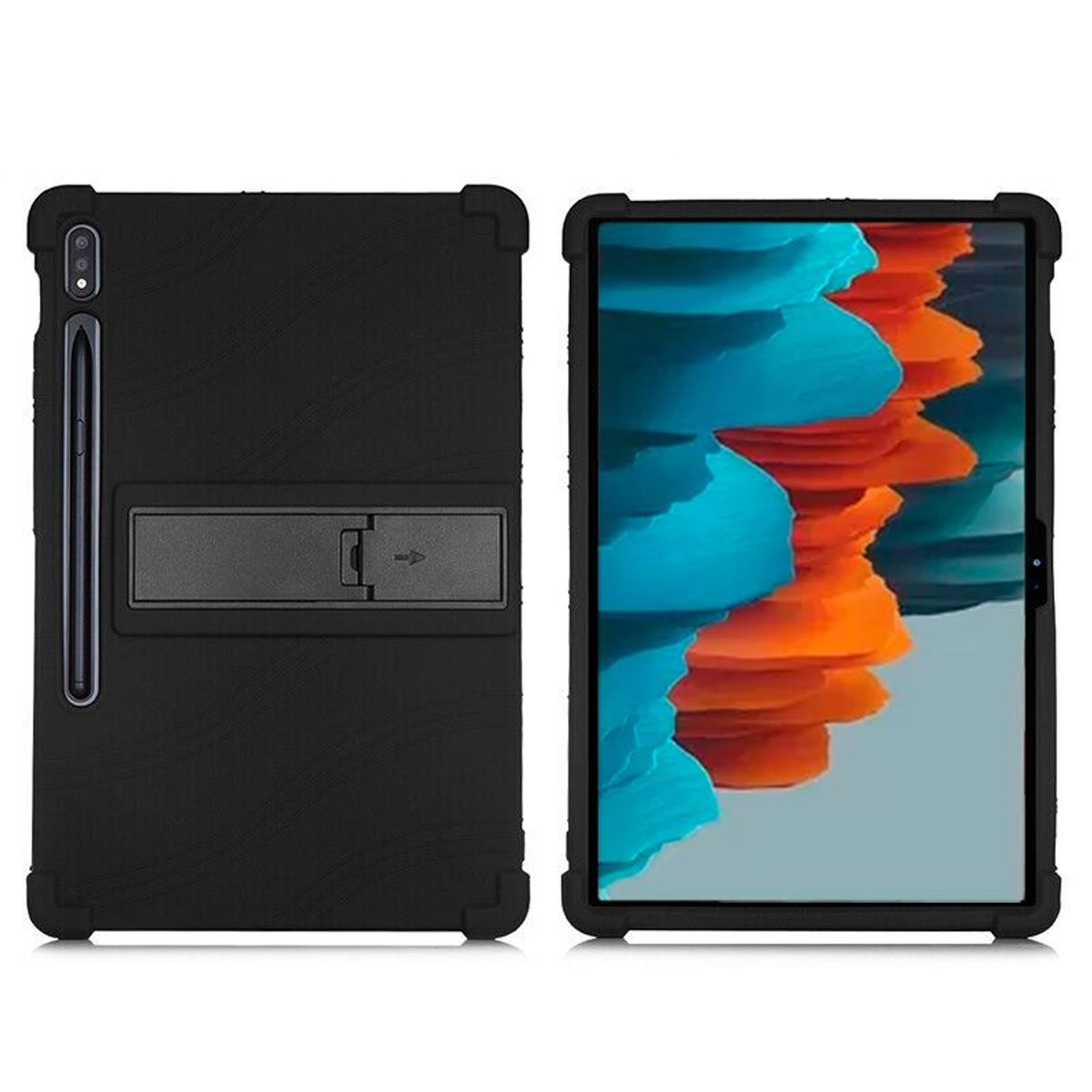 FUNDAANTIGOLPES - Funda Silicona Negro para tablet Samsung Galaxy Tab S8 - S7