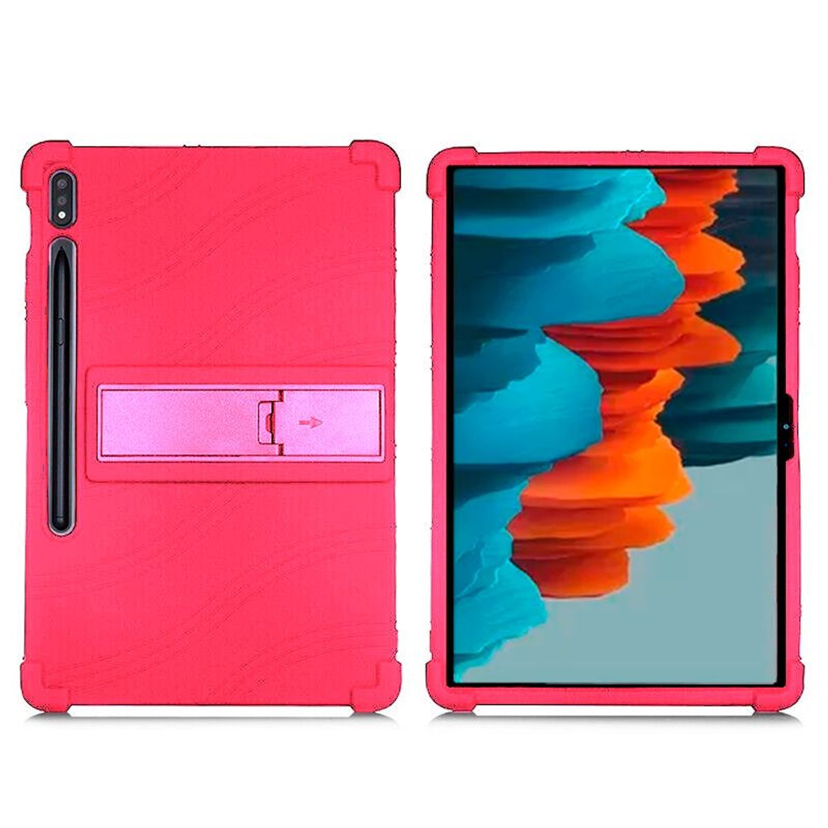 FUNDAANTIGOLPES - Funda Silicona Fucsia para tablet Samsung Galaxy Tab S8 - S7