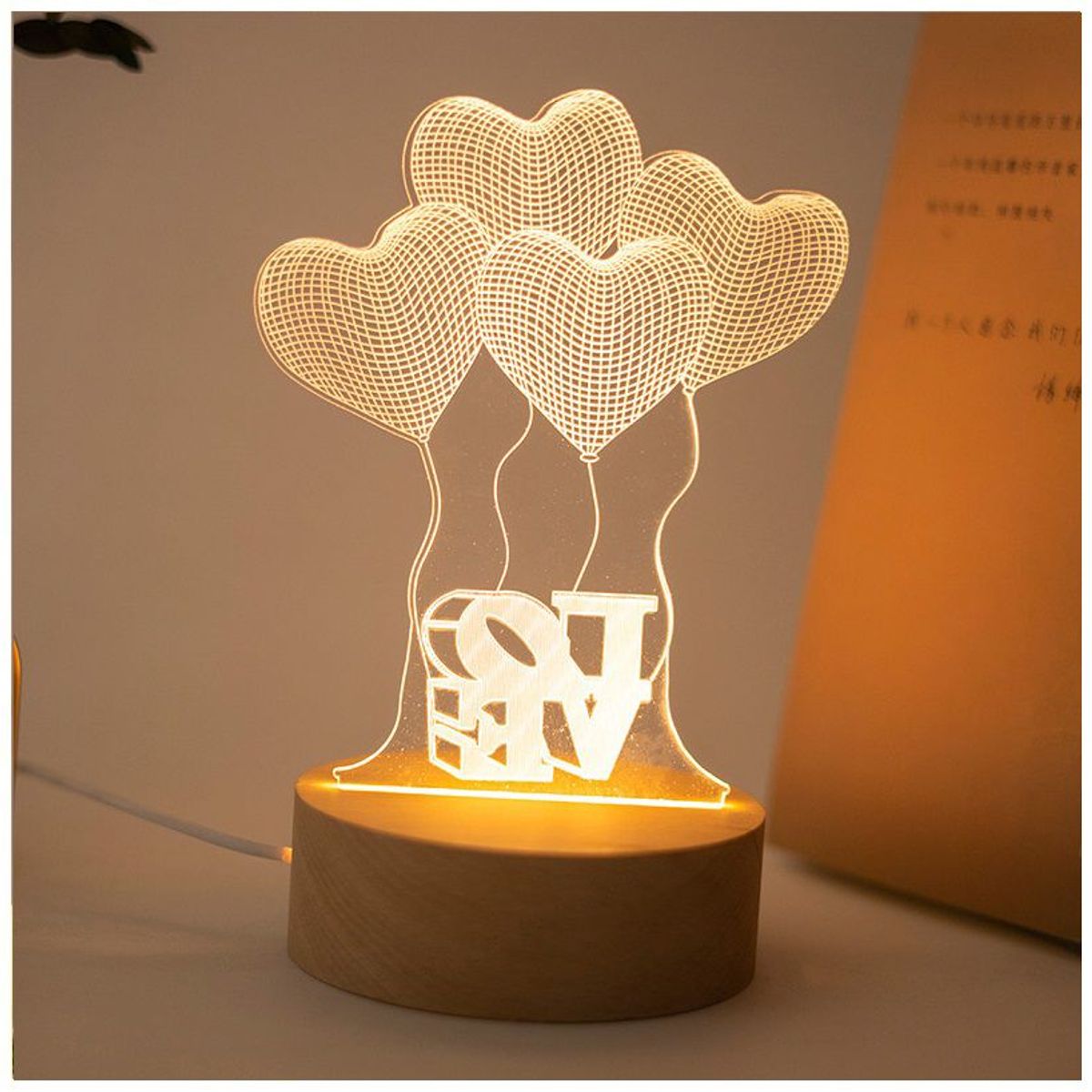 GENERICO - Lampara Led para el día del amor y la amistad - Corazón