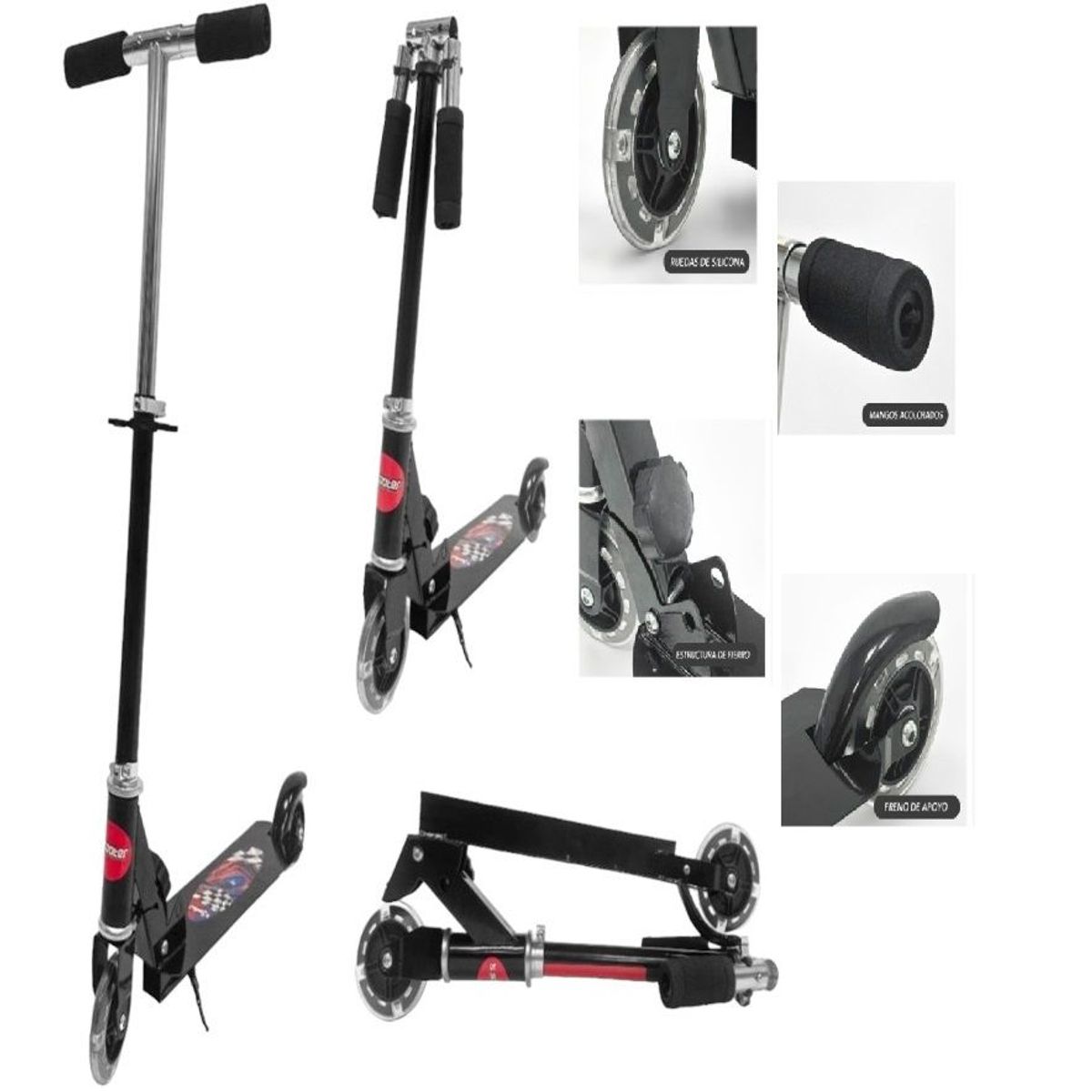 BABY HAPPY - SCOOTER DE LLANTAS DE SILICONA Y LUCES