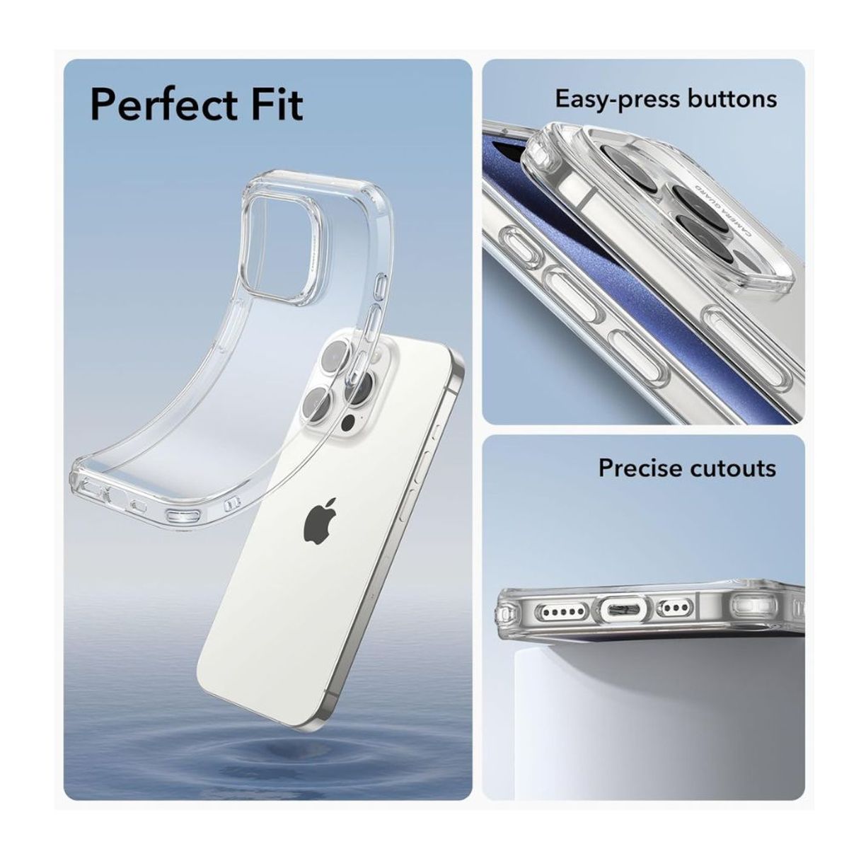 GENERICO - Case Space transparente con mica para Iphone 15 VIP PREMIUM