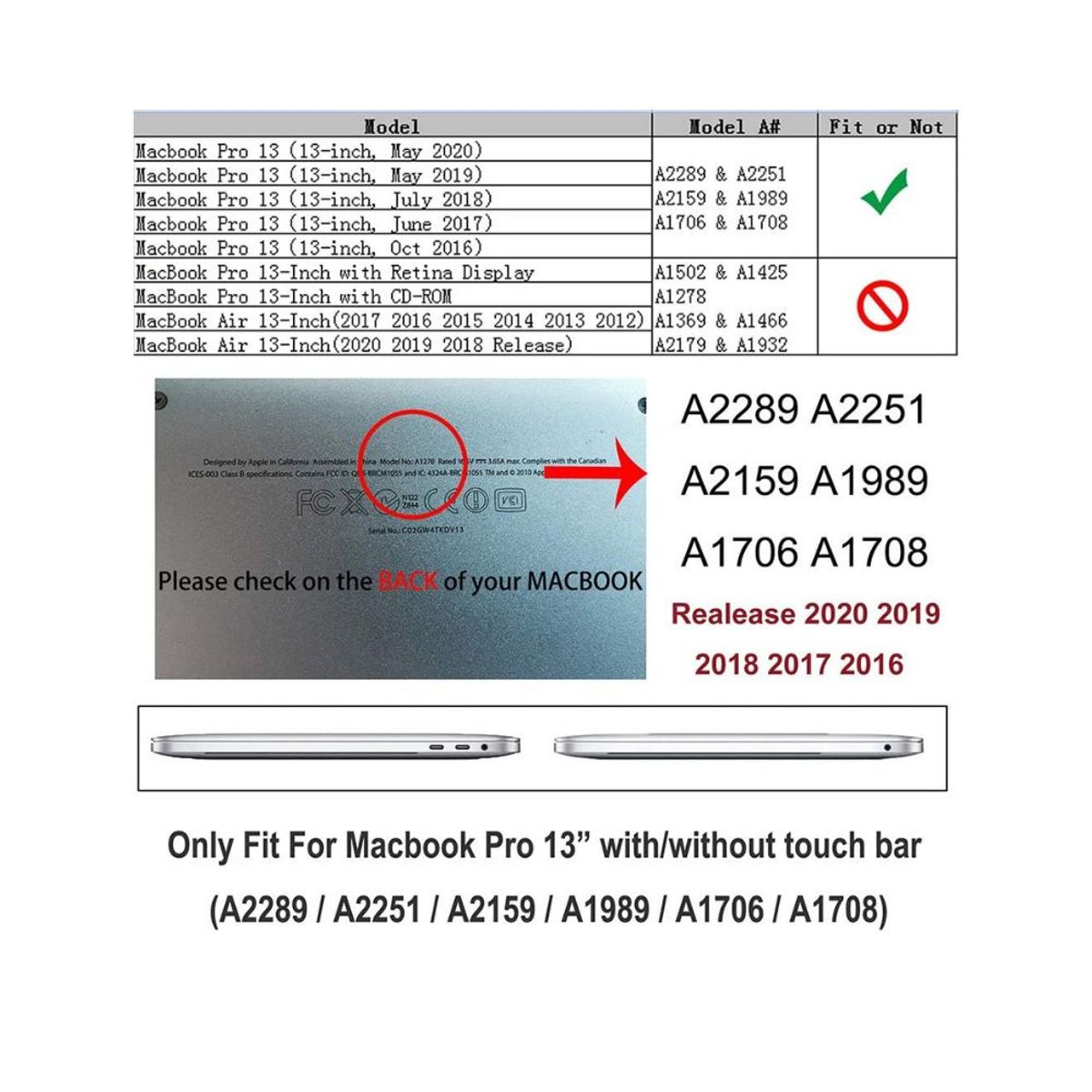 GENERICO - Funda Case Protector Macbook Pro 13