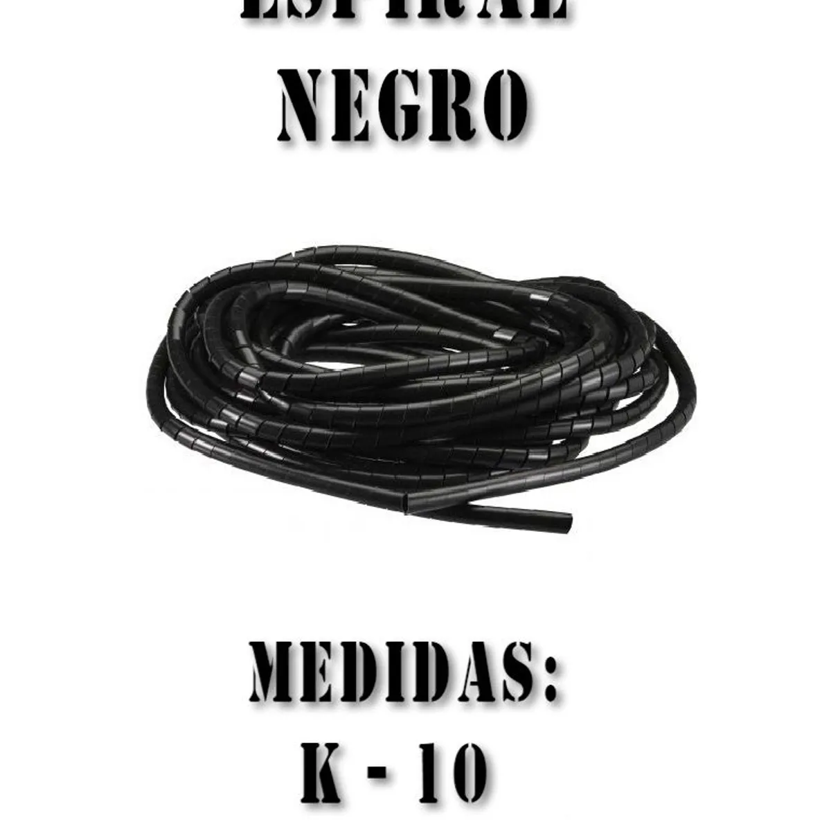 GENERICO - ESPIRAL PORTACABLE 10MM X 10M NEGRO