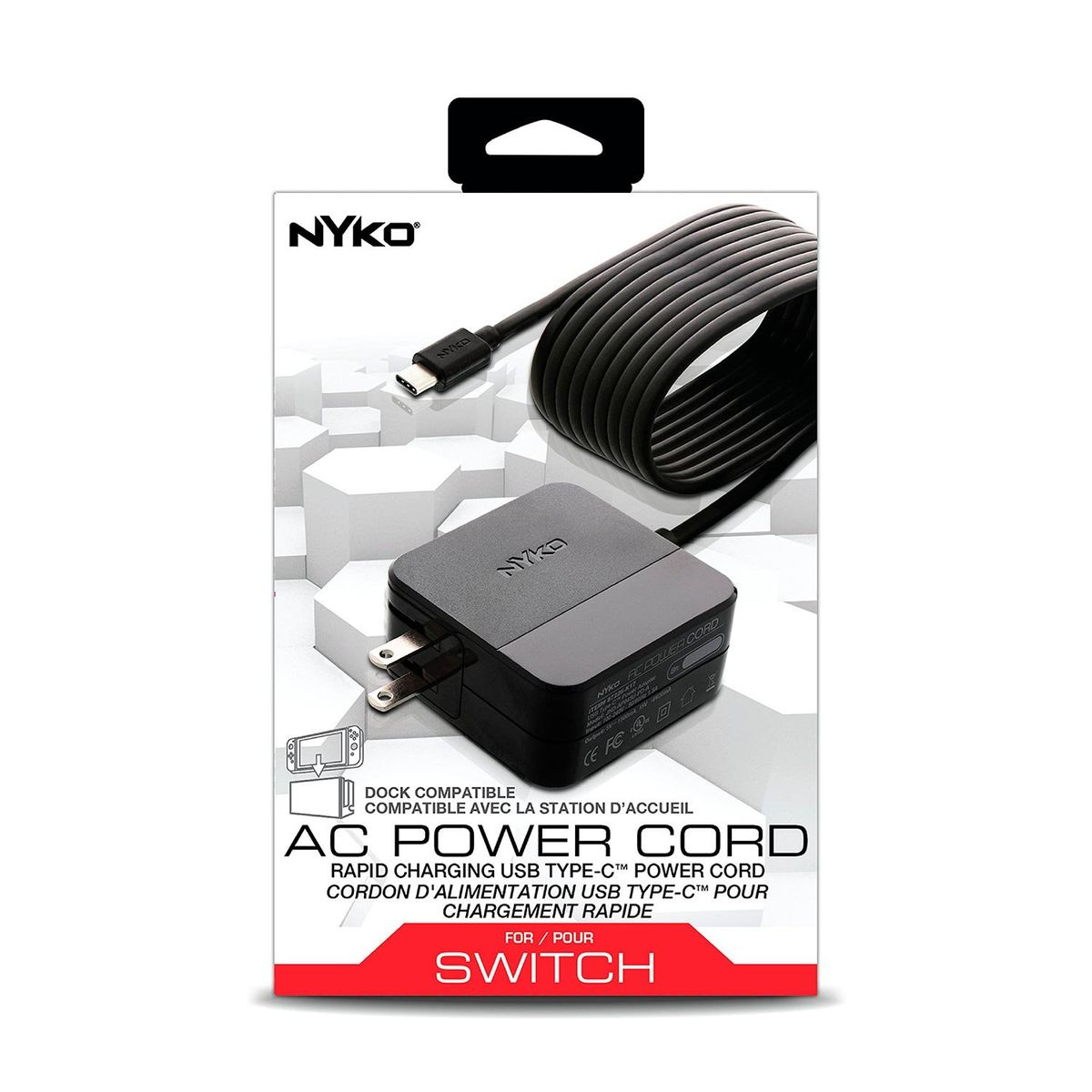NYKO - Cargador Niko Ac Power Cord Nintendo Switch.