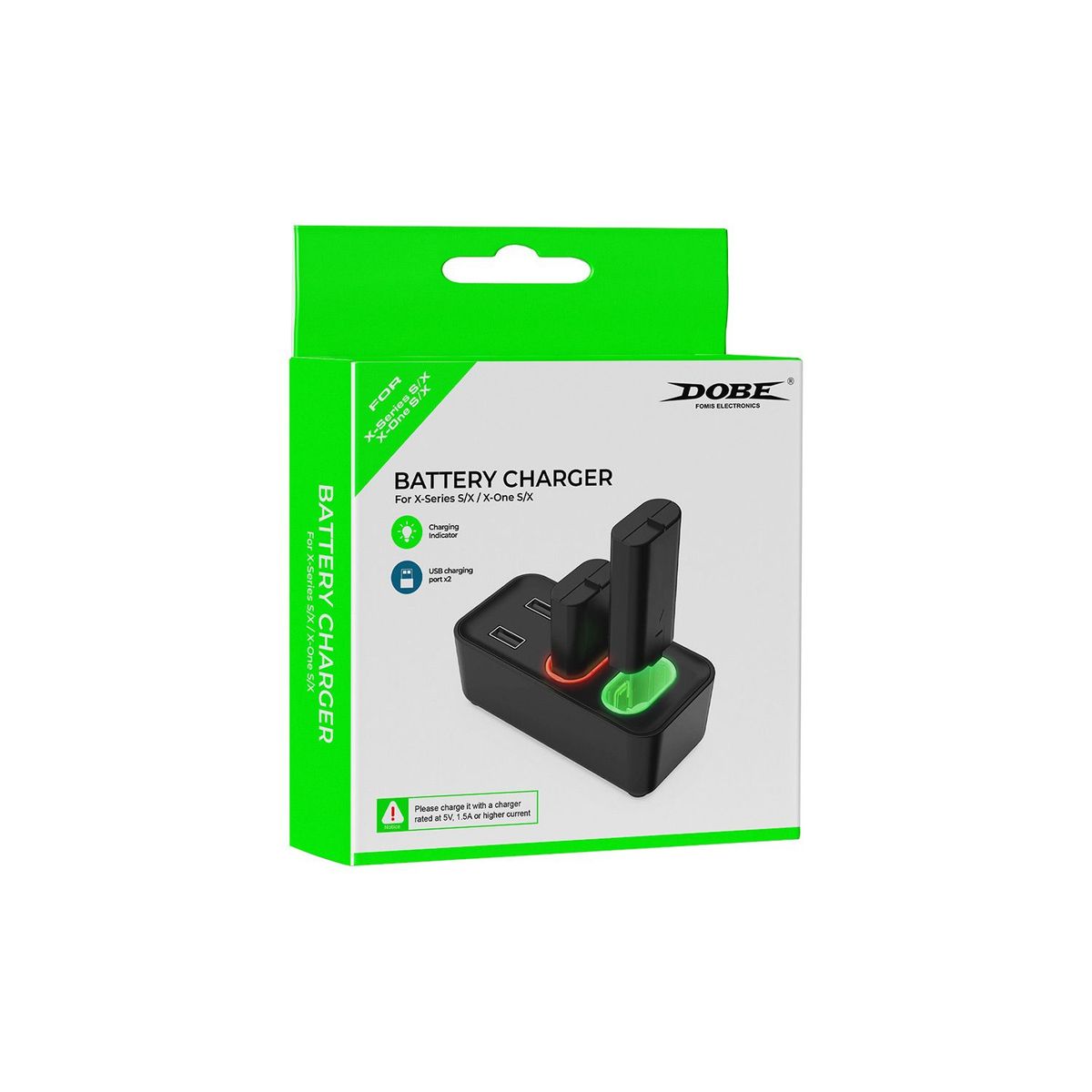 DOBE - Base Cargador Dobe + 2 Baterias Recargable Series S/X/X-One/S/X Negro.