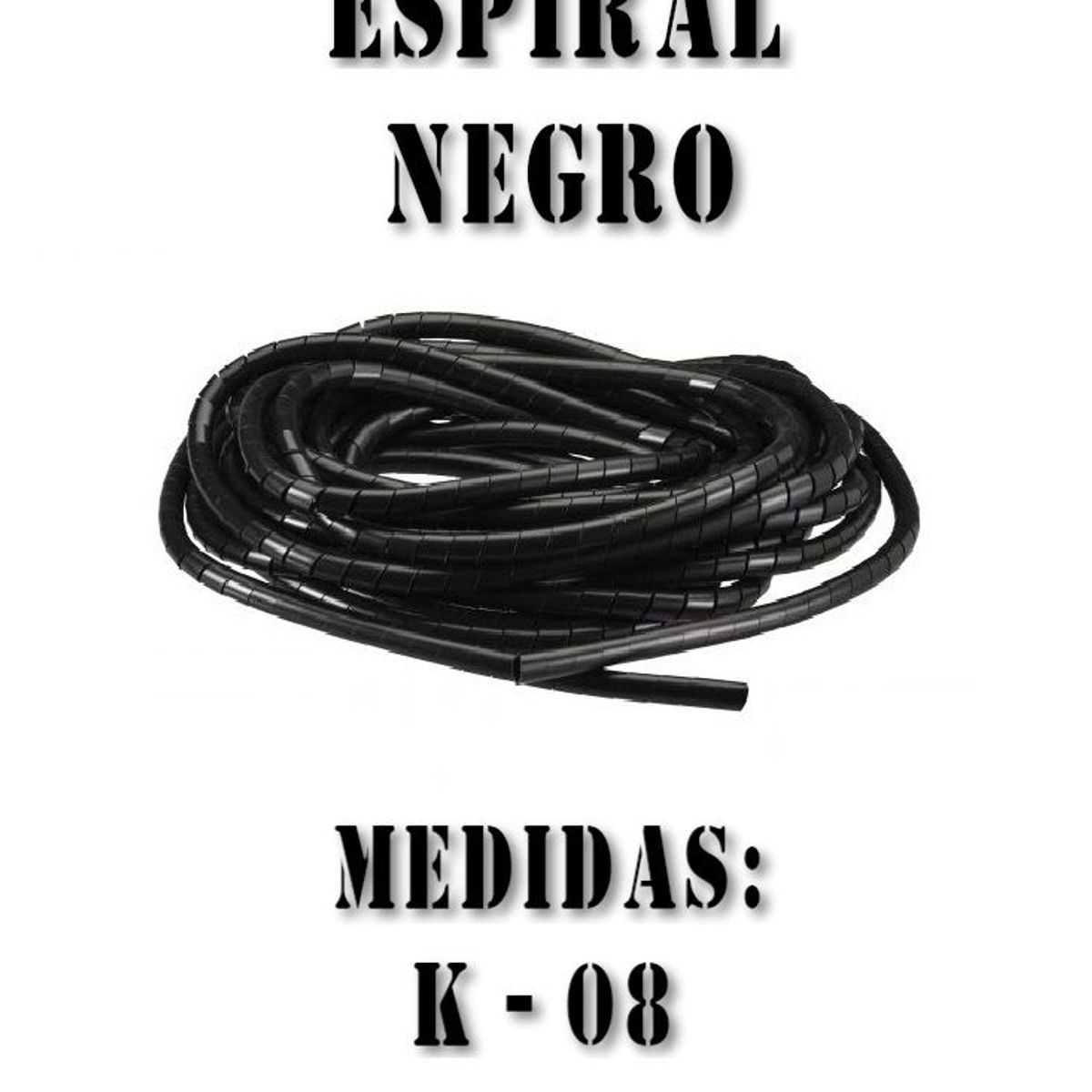 GENERICO - ESPIRAL PORTACABLE 8MM X 10M NEGRO