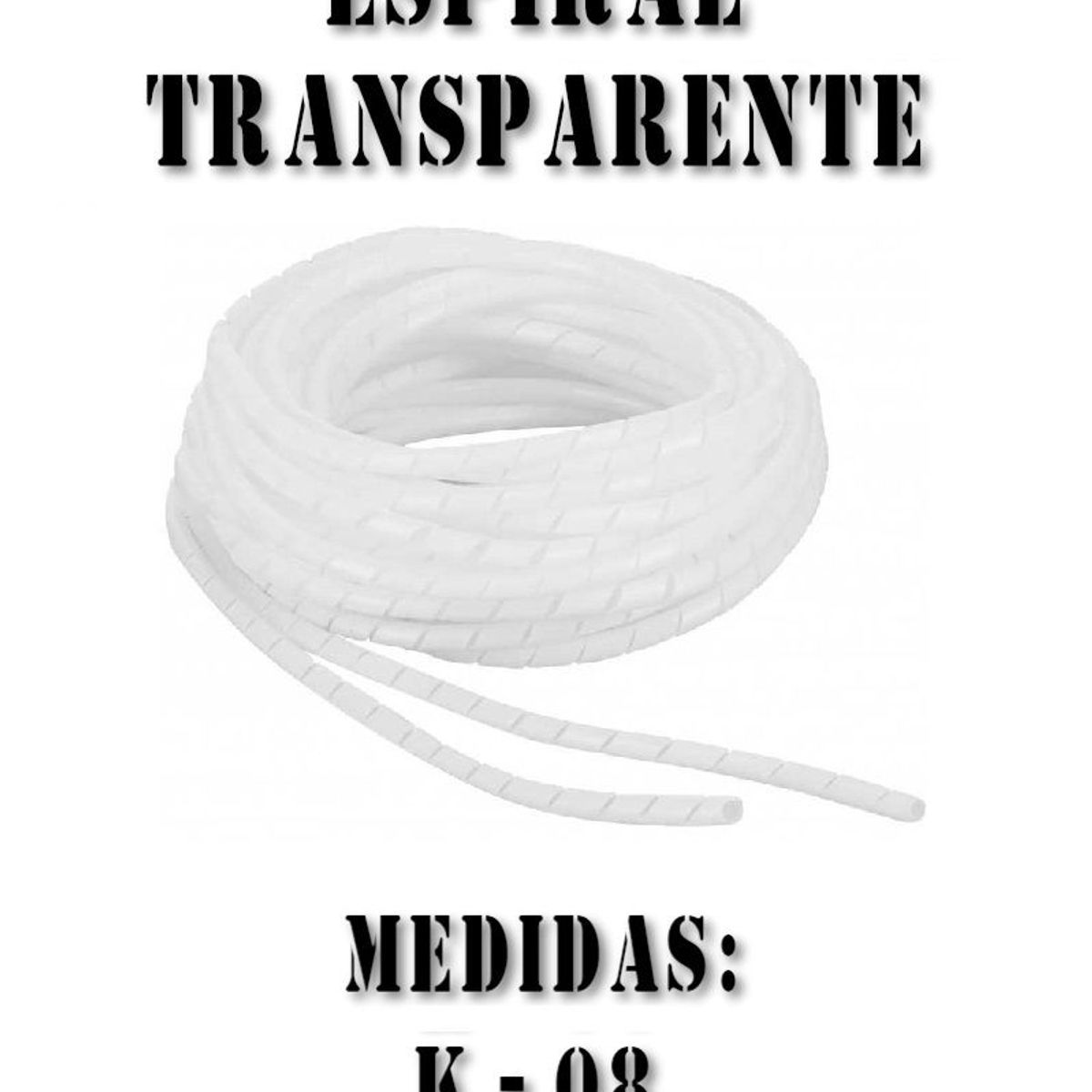 GENERICO - ESPIRAL PORTACABLE 8MM X 10M TRASPARENTE