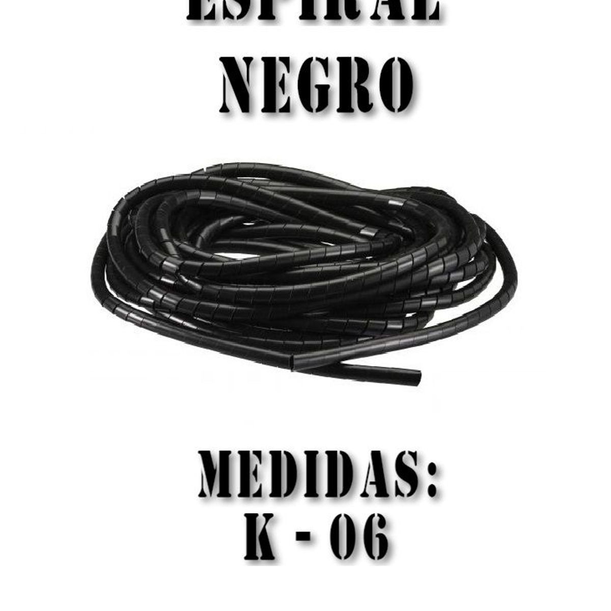 GENERICO - ESPIRAL PORTACABLE 6MM X 10M NEGRO