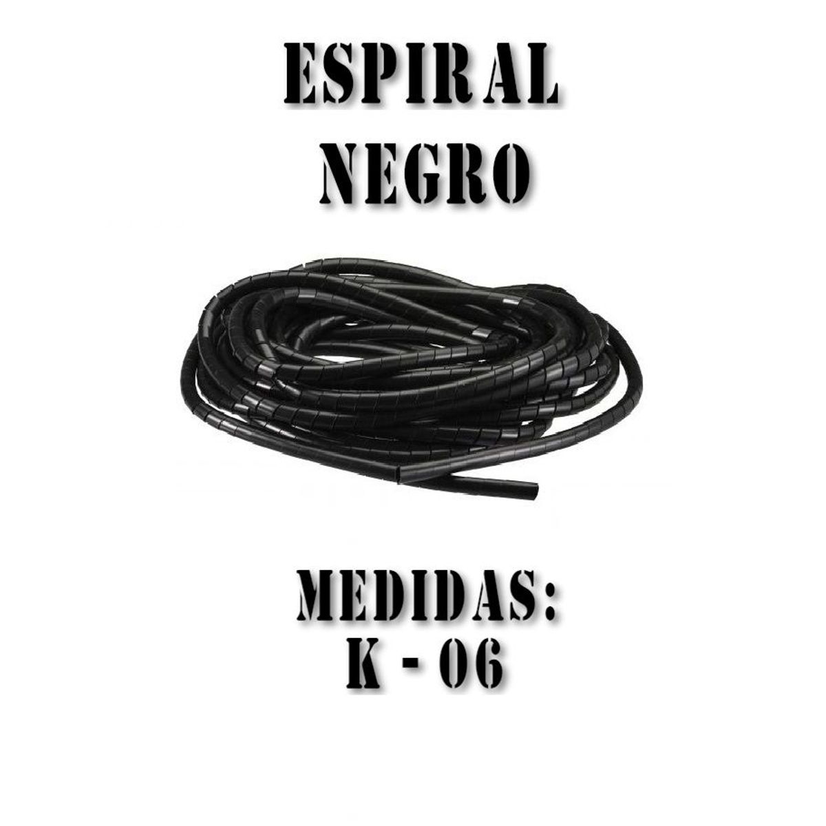 GENERICO - ESPIRAL PORTACABLE 6MM X 10M NEGRO