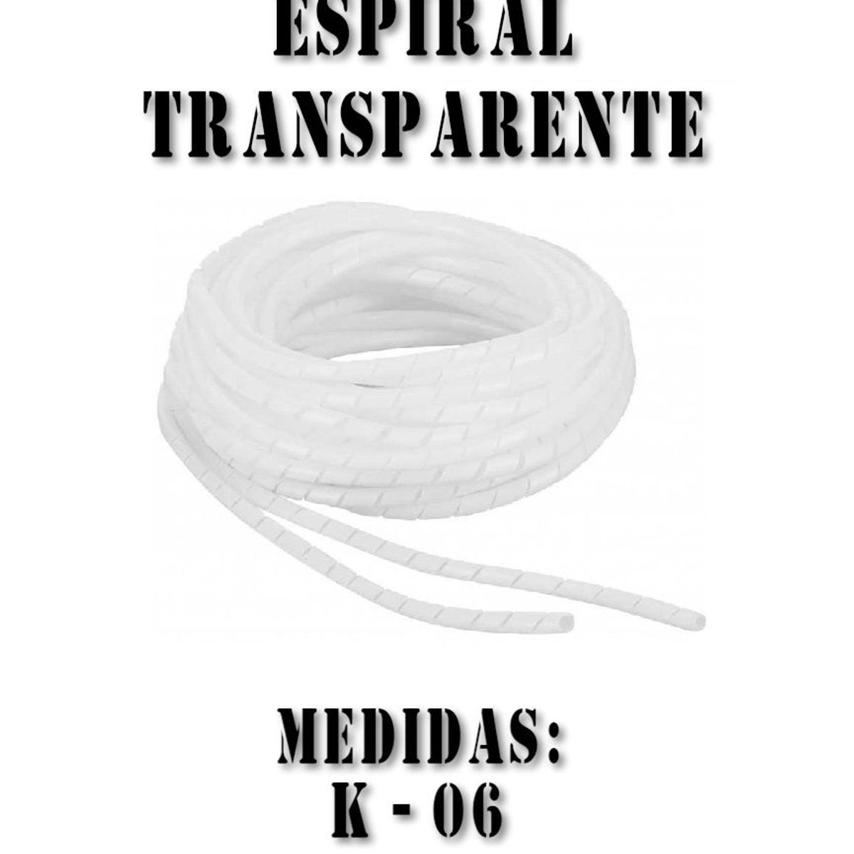 GENERICO - ESPIRAL PORTACABLE 6MM X 10M TRASPARENTE