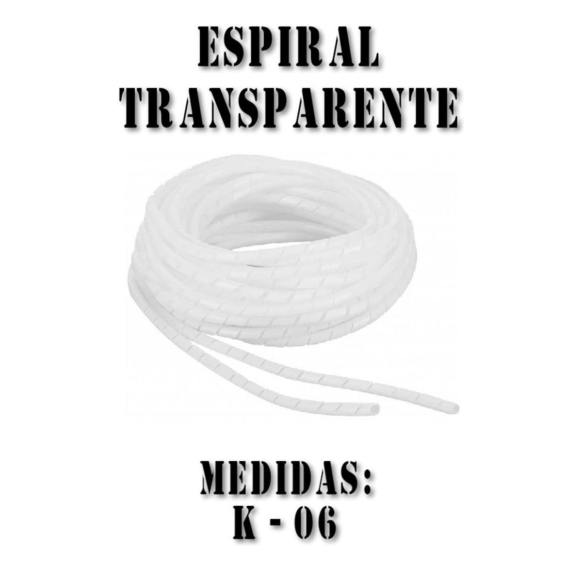 GENERICO - ESPIRAL PORTACABLE 6MM X 10M TRASPARENTE