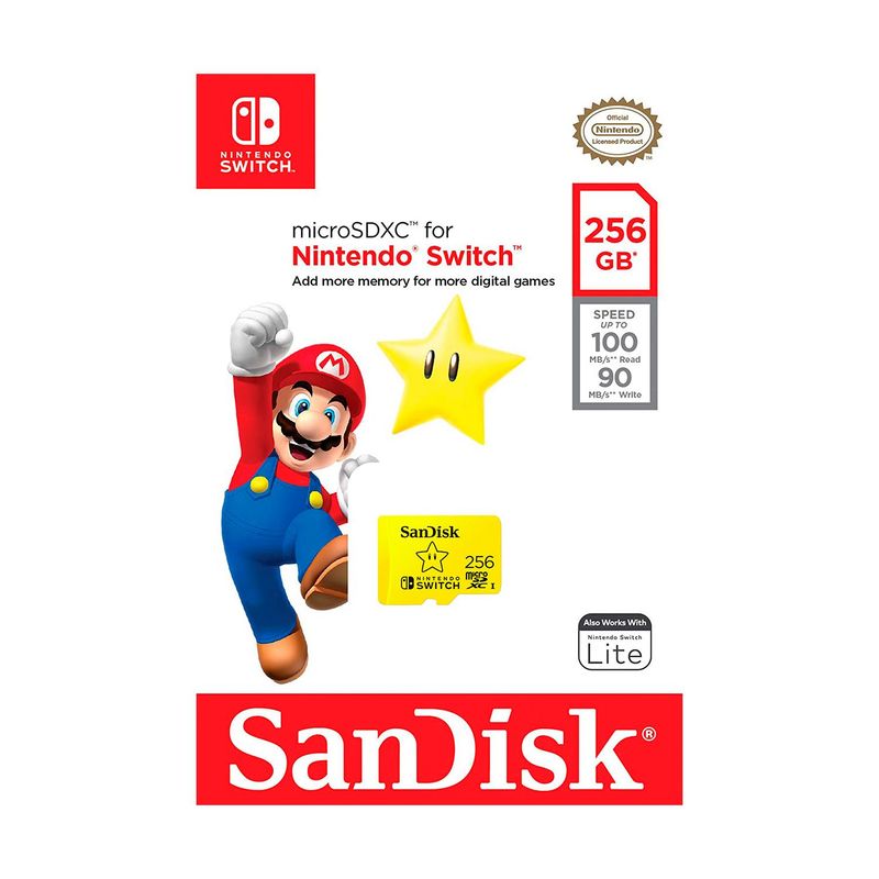 NINTENDO - Memoria Micro SDXC de 256 GB 100MB x 90 Escritura para Nintendo Switch
