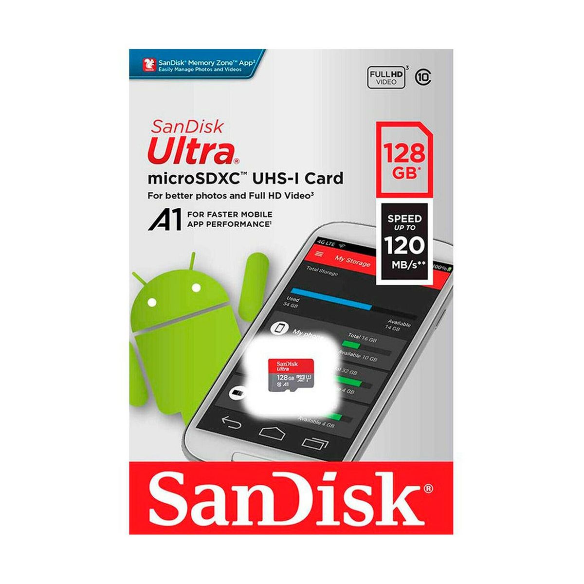 SANDISK - Memoria Sandisk Ultra Micro SDXC 128GB UHS-I Card