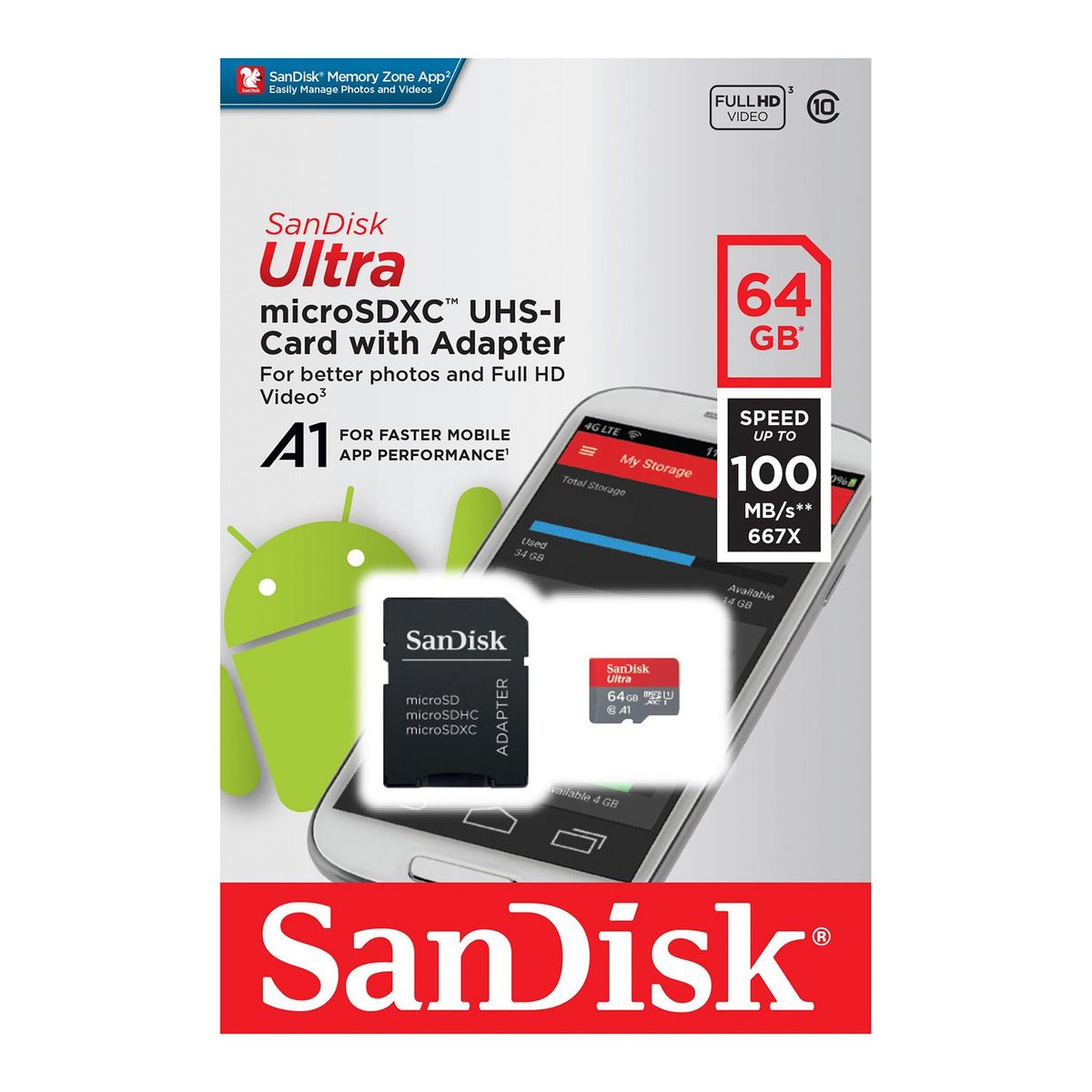 SANDISK - Memoria Sandisk Ultra Micro SDXC 64GB UHS-I