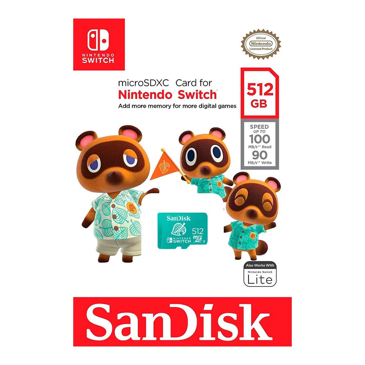 SANDISK - Memoria Microsdxl Sandisk 512 Gb Nintendo Switch Animal Crossing.