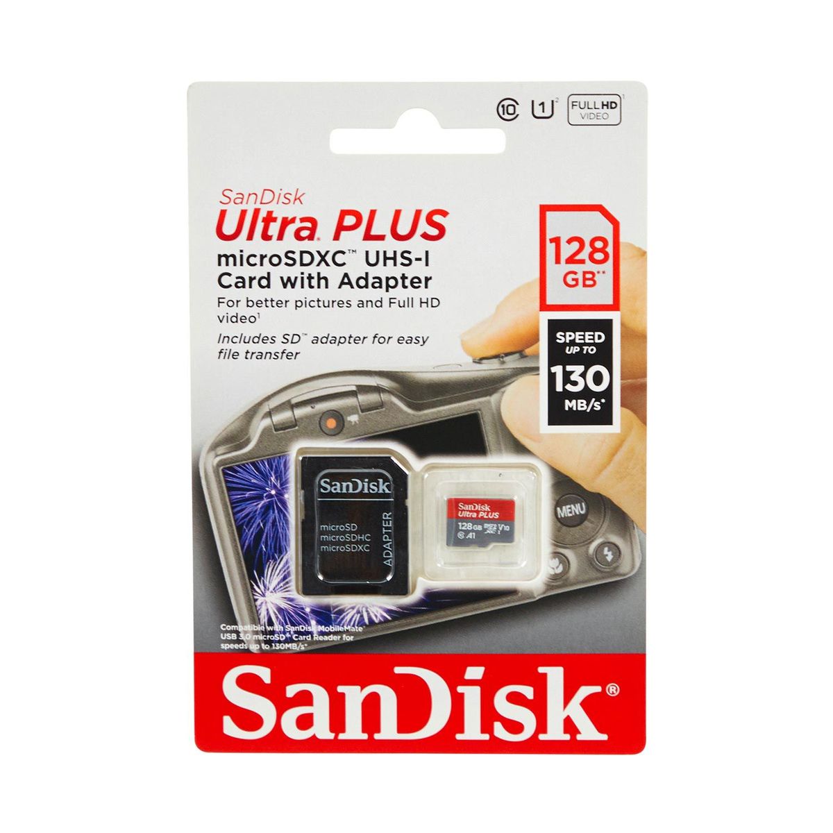 SANDISK - Memoria Sandisk Ultra Plus 128 GB Micros Dxc Uhs-1 Card With Adapter