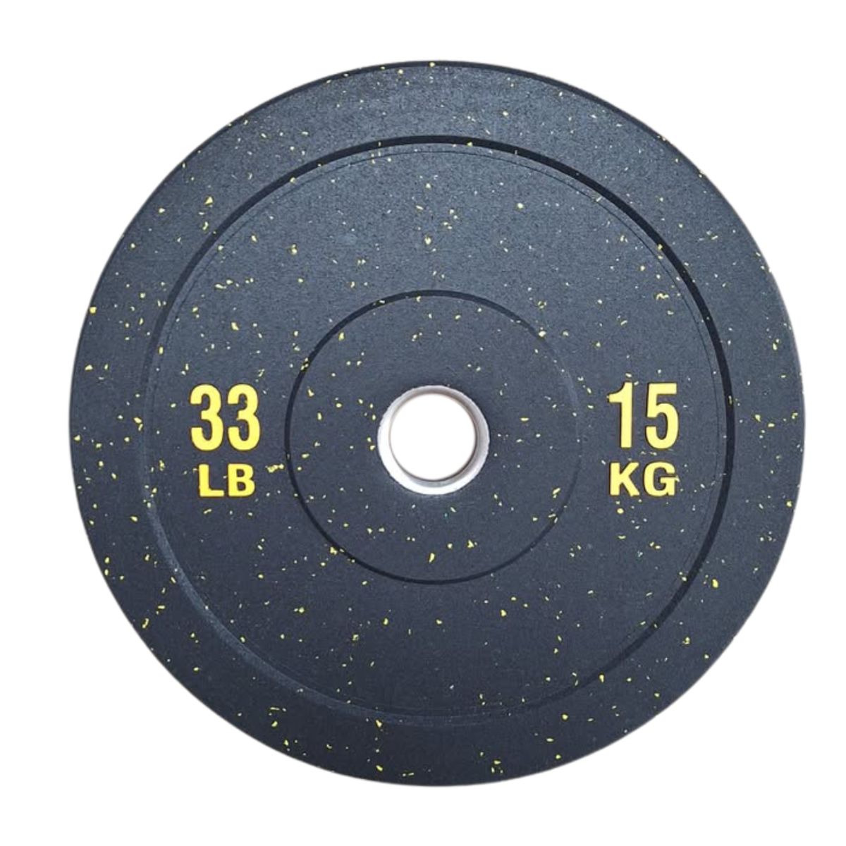 REAL FITNESS PERU - Disco Bumper Olimpico con Aro de Acero de 15kg