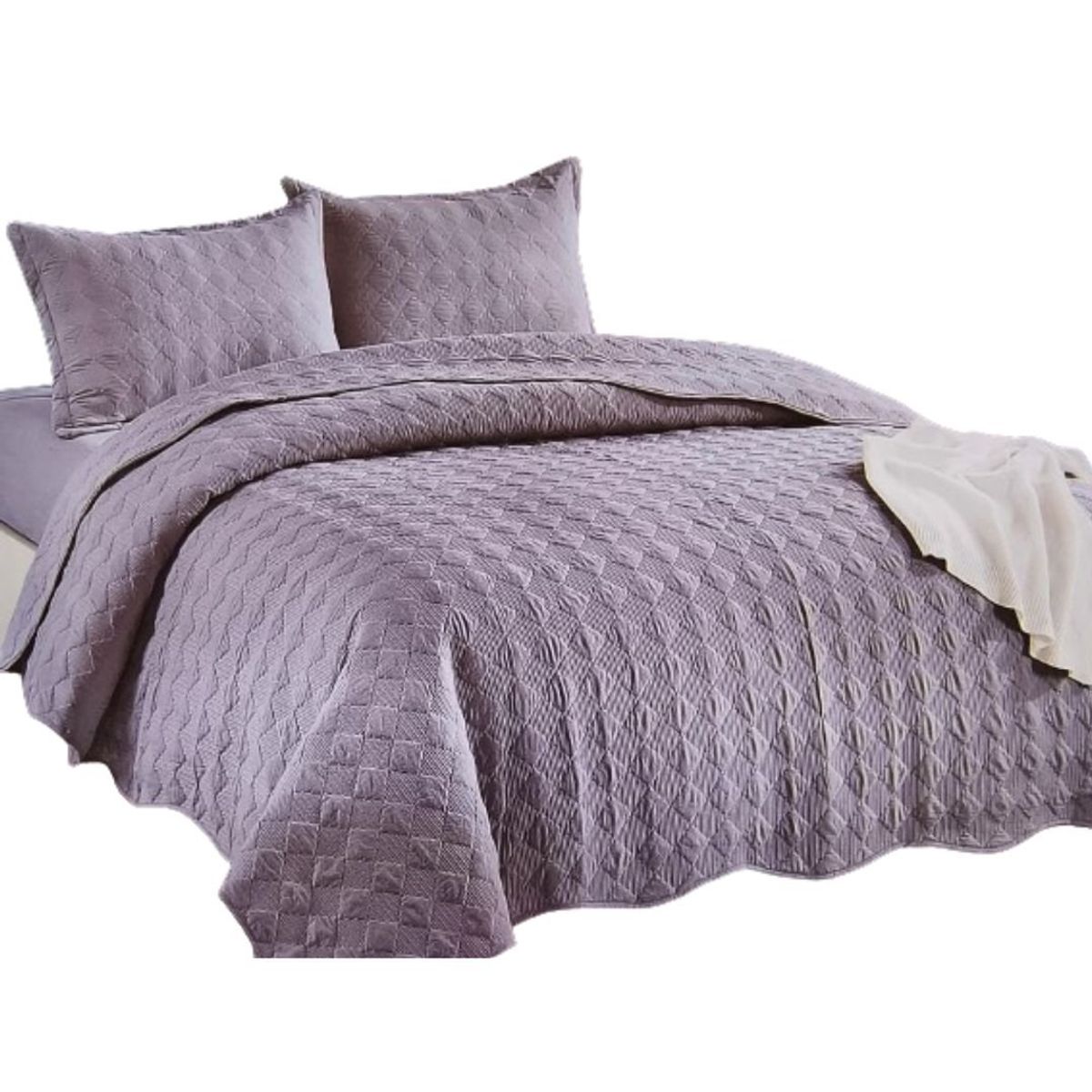 GENERICO - CUBRECAMA COLOR ENTERO QUEEN