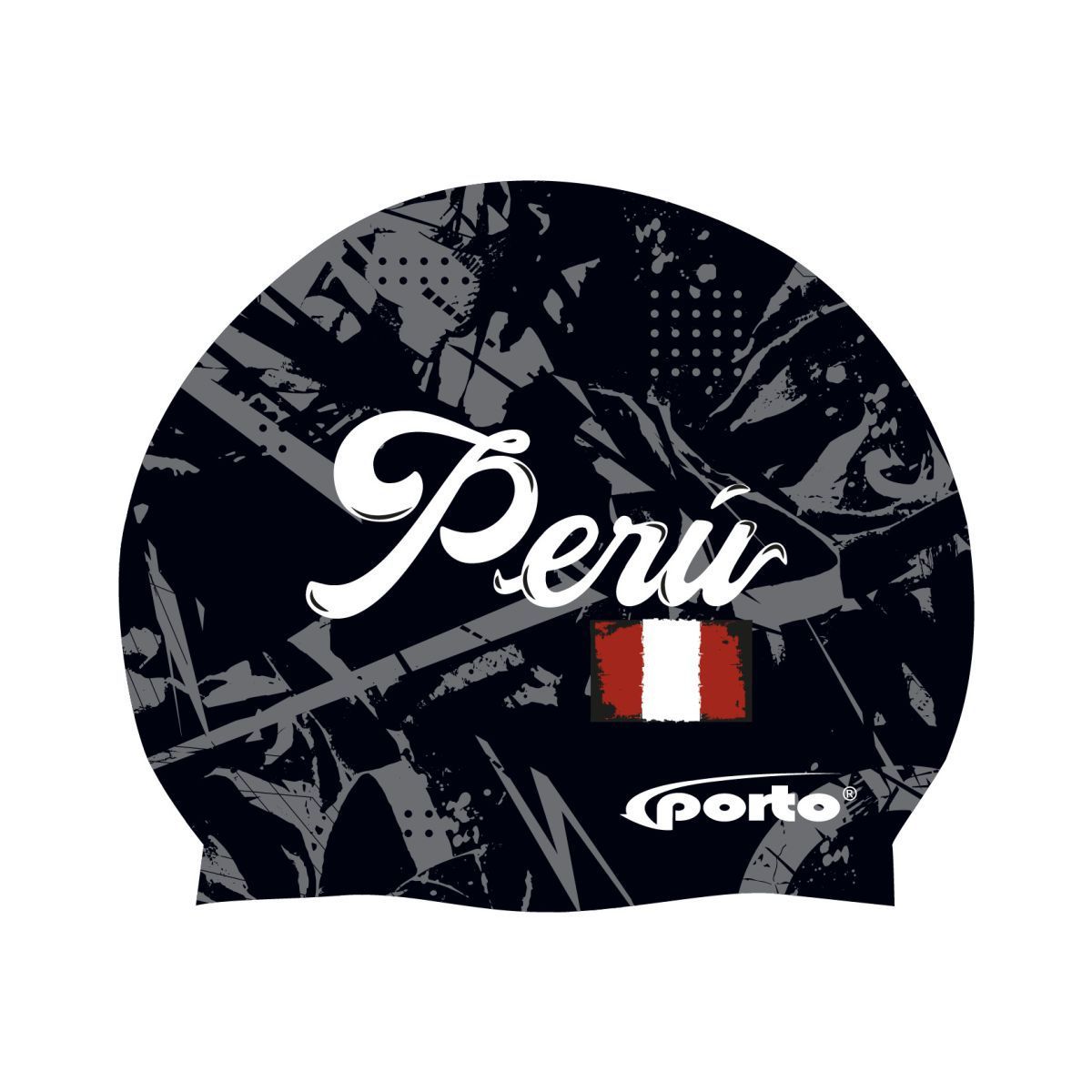PORTO - Gorro de Natación Silicona Porto Perú Negro
