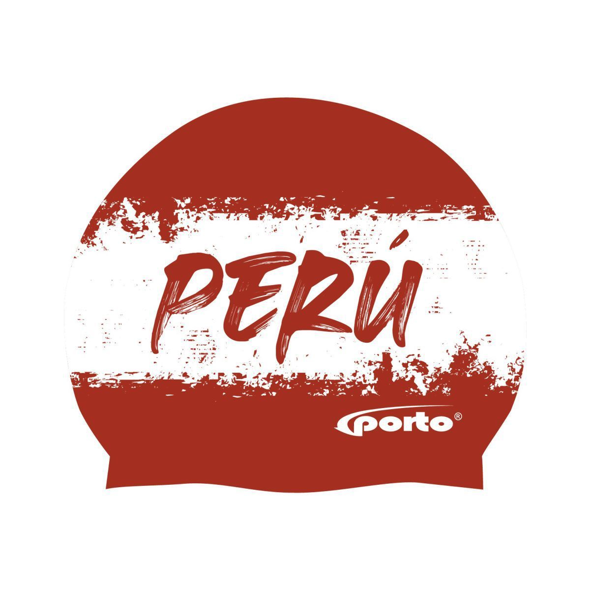 GENERICO - Gorro de Natación Silicona Porto Perú Blanquirroja