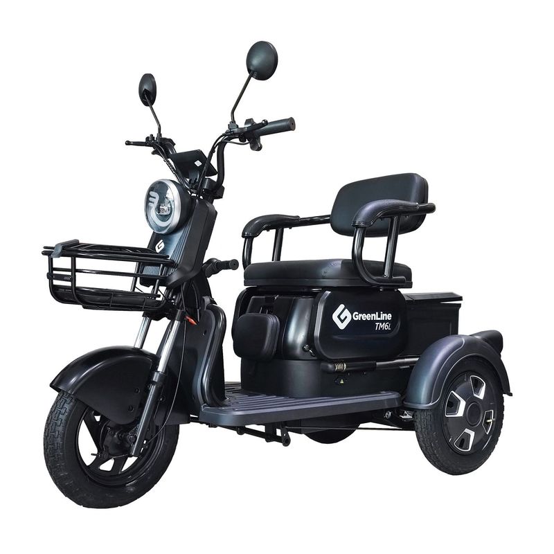 GREENLINE - Trimoto Electrica TM6L NEGRO Litio LIFEPO4 Duracion 8 Años
