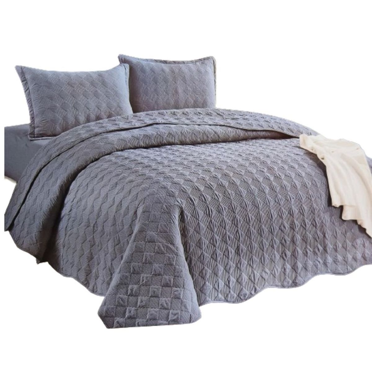 CUTE - CUBRECAMA COLOR ENTERO KING SIZE