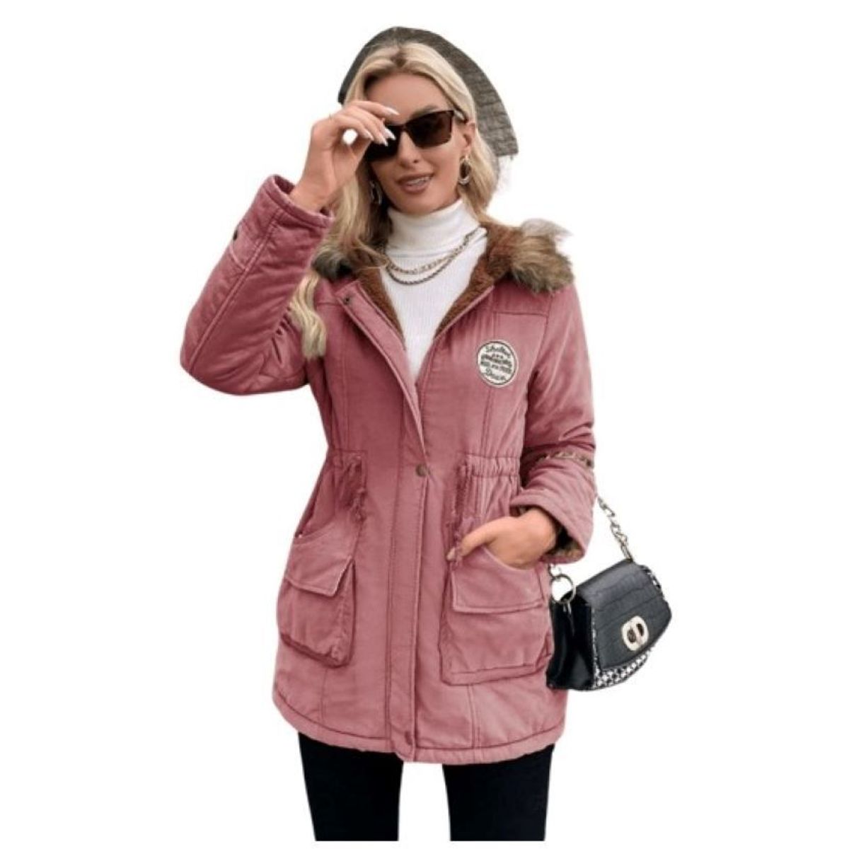 GENERICO - CASACA LARGA PARKA ARMY L ROSADO