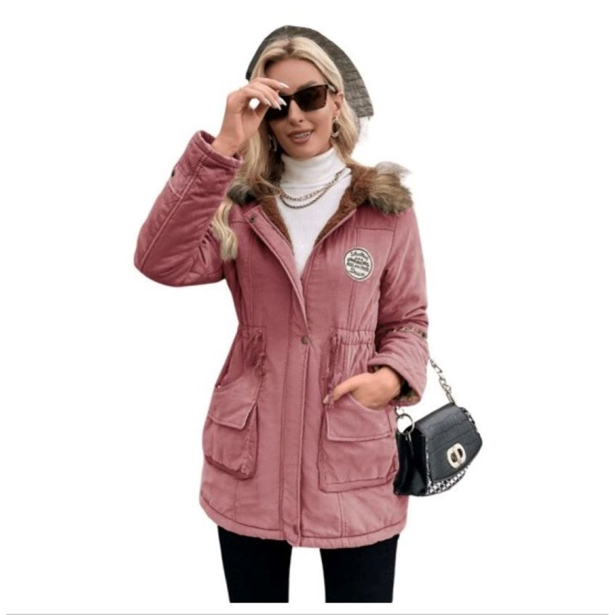 GENERICO - CASACA LARGA PARKA ARMY L ROSADO