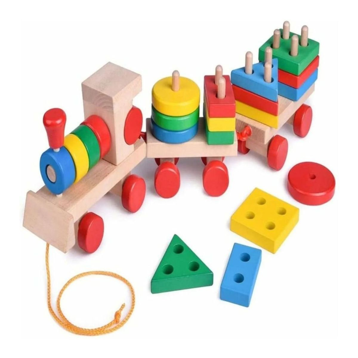 GENERICO - JUGUETE MADERA CHU CHU GEOMÉTRICO