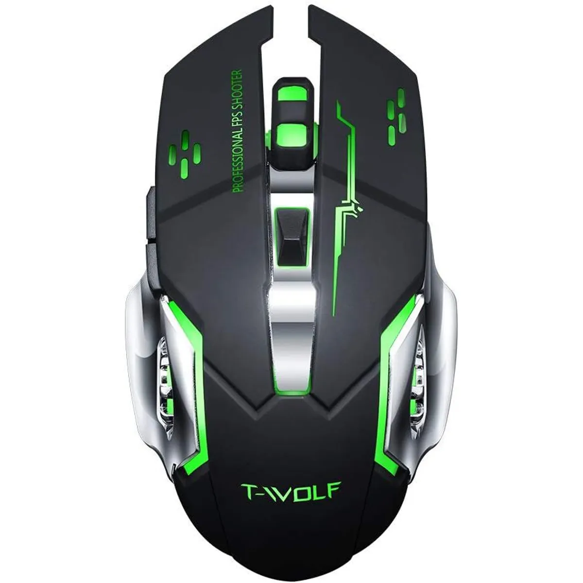TWOLF - Mouse Gamer con luces Wifi Recargable PRO  - TWOLF