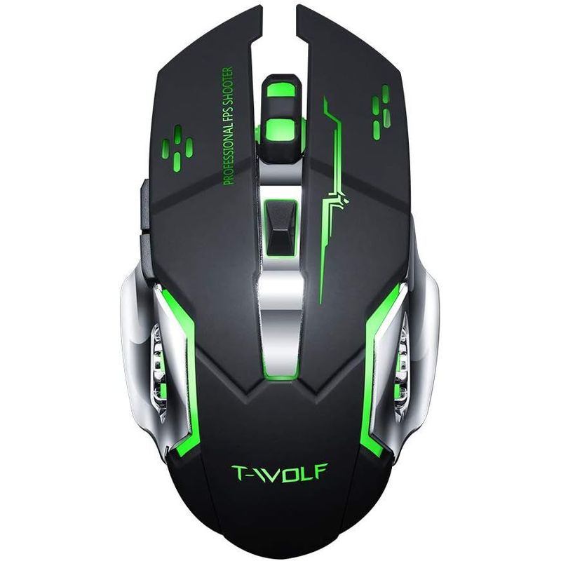 TWOLF - Mouse Gamer con luces Wifi Recargable PRO  - TWOLF