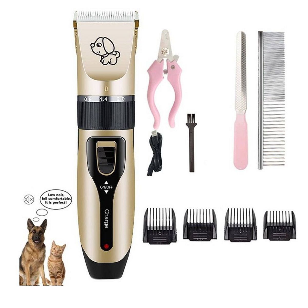 GENERICO - Kit Maquina Cortador De Pelo De Mascota Inalambrica