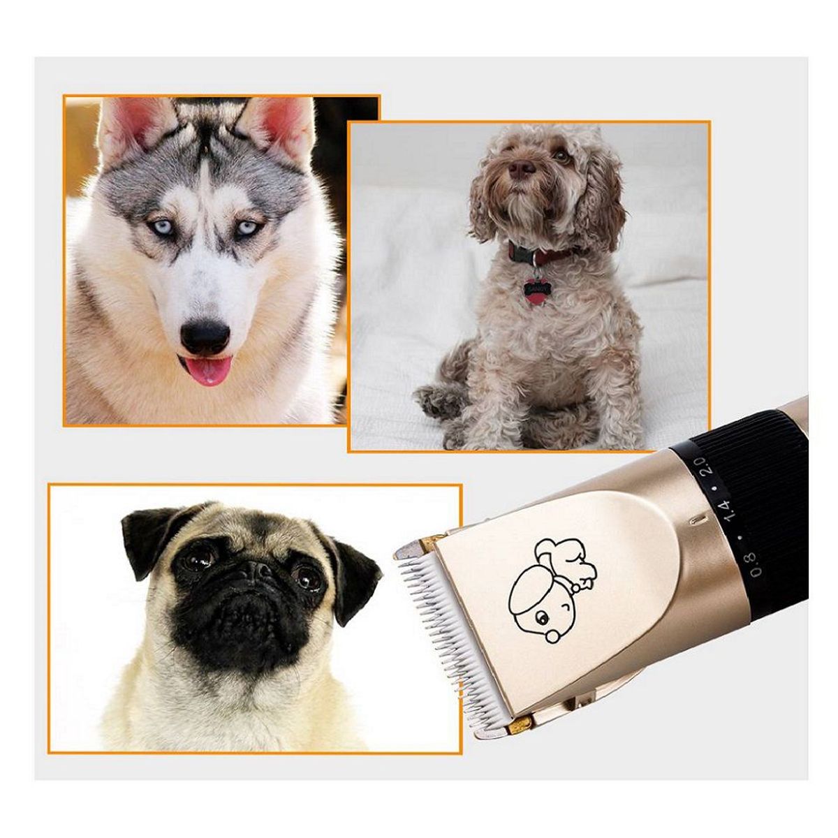 GENERICO - Kit Cortadora Pelo Mascota Inalambrico