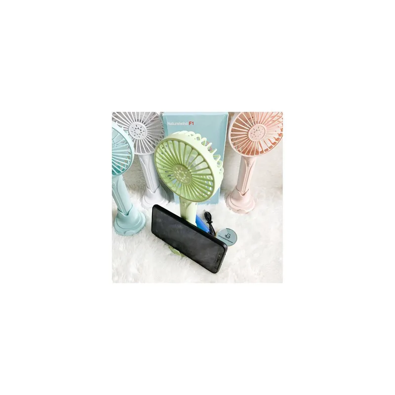 GENERICO - 1 Ventilador De Mano Recargable Soporte Base Celular