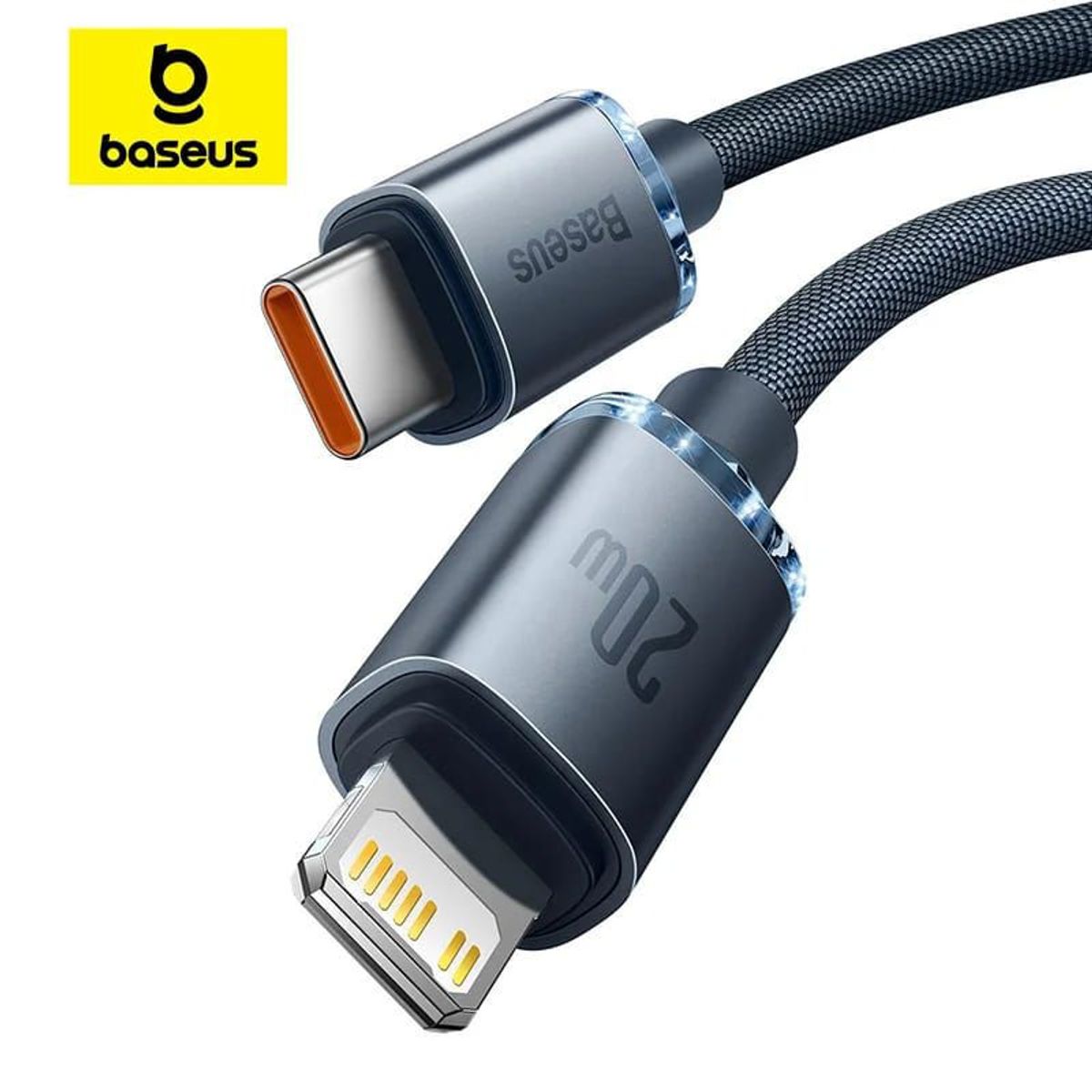 BASEUS - Baseus USB C a Lightning para iPhone - Carga Rápida 20W - Gris - 2M
