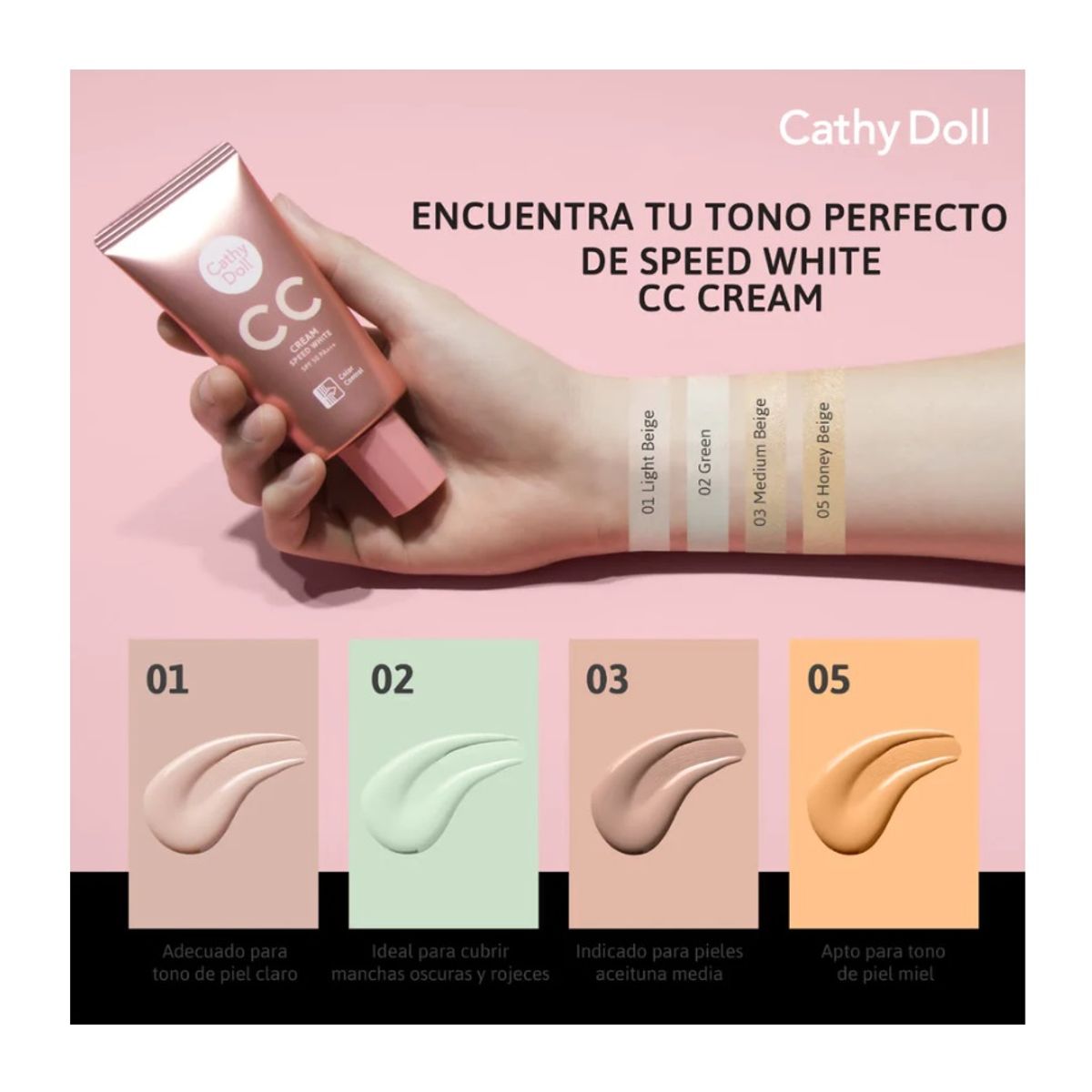 CATHY DOLL - Cathy Doll Speed White CC Cream Tono # 1 Light Beige