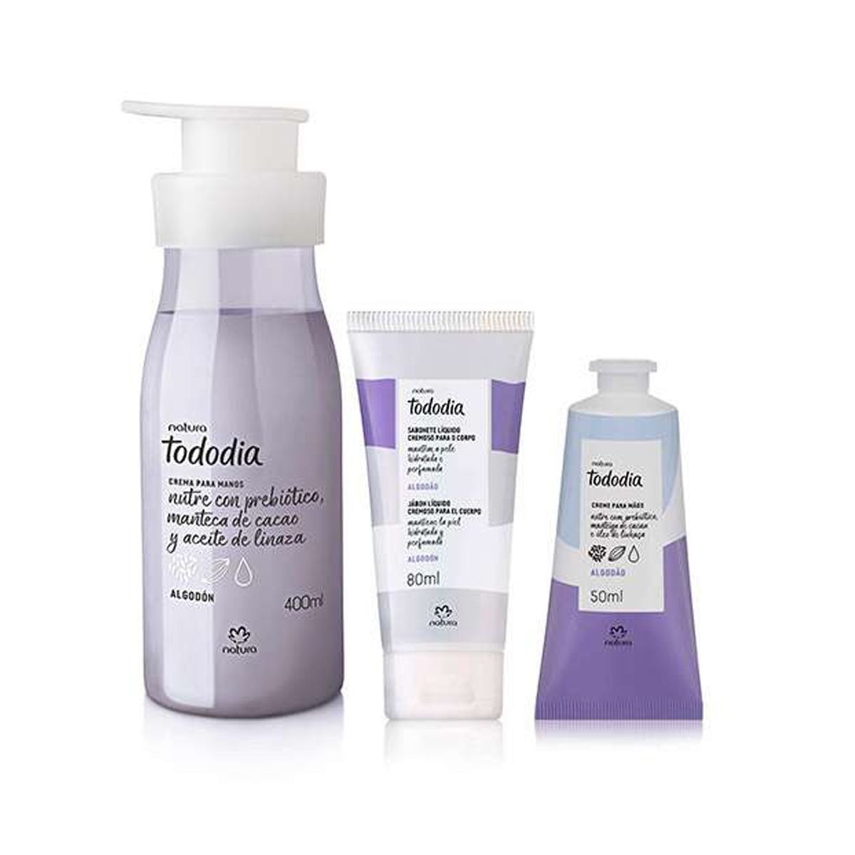 NATURA - Tododia Algodon Hidratante Corporal con Manos y Jabon Liquid
